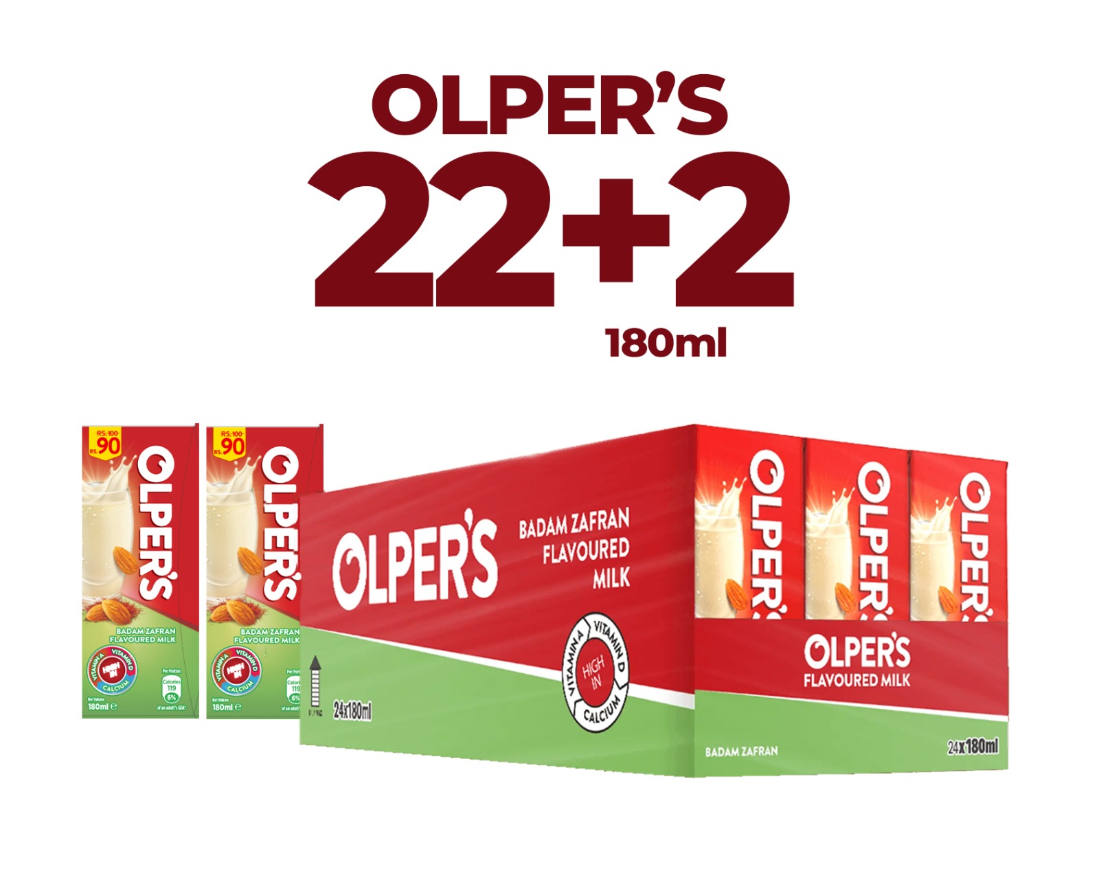 Olpers badam zafran 180ml FM 22+2 CP